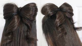 Hair Bow Tutorial Hairstyle Half-Updo For Medium Long Hair