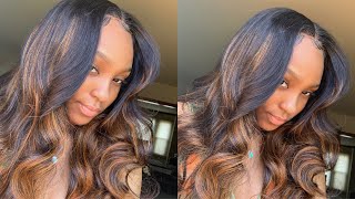 The Perfect Highlighted Wig | How To Finesse A T-Part Wig | Julia Hair