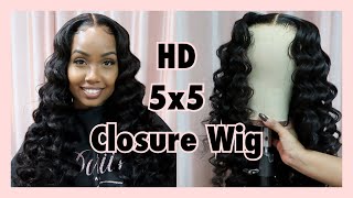 5X5 Closure Wig Install X Wand Curls || Ft. Nadula Hair