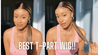 Best T-Part Wig! Glueless Highlighted Swiss Lace Front Wig| Idefinewig