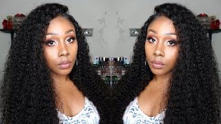 China Lace Wig Kinky Curly T-Part Lace Wig Review (Cf019)