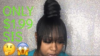How To | Topknot With Faux Bangs On Natural Hair Inspired By Filthy Rich Tresses ( Using Braid Hair)