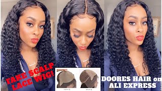 New Fake Scalp Lace Frontal Wig | Loose Deep Curly | No Bleaching Knots | Doores Hair On Ali Express