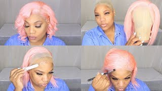 Watch Me Customize & Install This Full Lace Wig | Pink Bob | Melt Down | Charlion Patrice