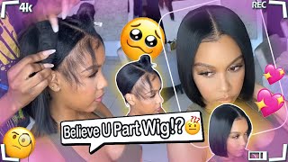 No Glue U-Part Wig Install! Natural Leave Out Bob Wig | Is It Worth? Ft. # Ulahair