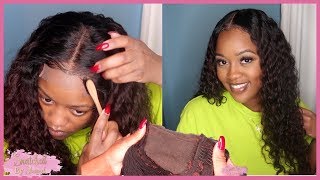 How To: Melt Curly 4X4 Closure Wig No Glue, No Freeze Spray! Ft. Cranberry Hair