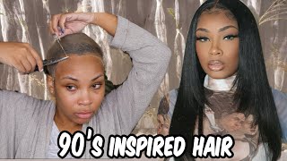 90'S Inspired Layerd Hair | Full Lace Wig Install | Aaliyahjay