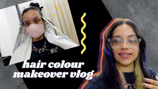 Getting Curtain Bangs + Bleached Peekaboo/Underlights: Hair Salon Vlog | Indian Hair