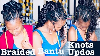 How To Do Quick And Easy Braided Bantu Knots Updos/Hairstyle On4C Natural Hair@Cyrrah Inspired