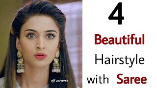4 Beautiful And Easy Hairstyle With Saree - Easy Hairstyle For Girls | New Hairstyle |Hairstyle 2021