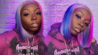 Lavender Hair + Colorful Highlights  | Color + Frontal Wig Install | The Love Series Ep 4