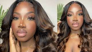 How To Slay A T - Part Wig | The Best Brown Ombré Highlights | Ft. Unice Wigs