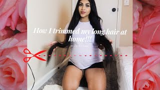 How I Trimmed My Long Hair At Home ! 32 Inches In Length!!!