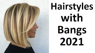 Trendy Short Bob Haircuts And Hairstyles With Bangs 2021