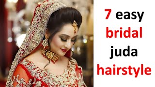 7 Easy Juda Hairstyle For Bridal || Unique Hairstyle || High Bun Hairstyle || Gajra Hairstyle