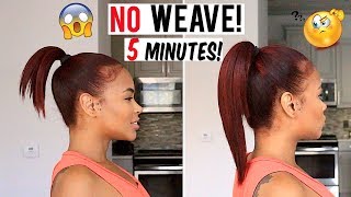 How To Get Long Hair In 5 Min Without Weave! Hair Hacks