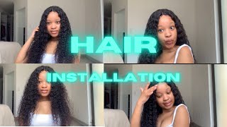 Hair Installation : 26” Water Wave T-Part Wig Ft Bgmgirl|| South African Youtuber
