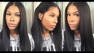 Bald Cap Method: Rpghair Pre-Plucked 360 Lace Wig Yaki Straight Indian Remy Hair[Lfw33]