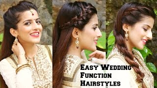 3 Easy Hairstyles For Indian Wedding Occasions For Medium Hair  / Indian Party Heatless Hairstyles