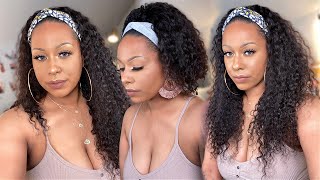 Inches + Density! | Affordable Human Hair Headband Wig! | Wearing It W/ A Wig Grip! | Ft. Julia Hair