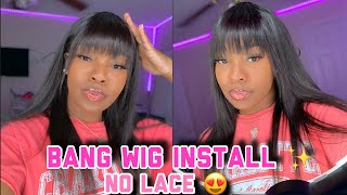 Bang Wig Install No Lace  Beginner Friendly  Ft. Jaja Hair On Amazon