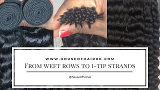 How To Make Stick Tip Extensions From Weft Weave Hair