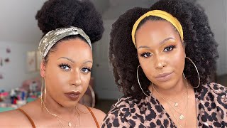 Afro Kinky 4B/4C Human Hair Headband Wig! | They Nailed This Texture! | Twist Out | Ft. Curls Curls