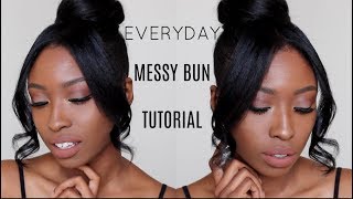 Everyday Messy Bun & Bang | Quick & Easy Natural Hairstyles