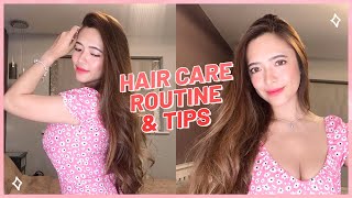 My Secret Hair Care Routine + Tips - Long And Colored Hair | Bangs Garcia-Birchmore