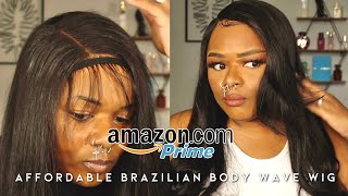 $135 Affordable Amazon Prime Wig | 4X4 Swiss Lace Closure Wig | Body Wave Hair | Initial Review