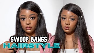 Swoop Bangs Hairstyle On Body Wave Hair | 90S Inspired Hairstyle | Congolesesisters