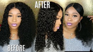 Natural Curly Hair Tutorial | 180% Density Glueless 360 Lace Wig | Lwigs