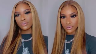 Slaying This Highlight Honey Blonde Wig From Arabella Hair As Is!!!
