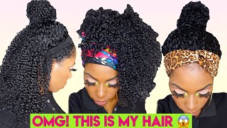 Long Hair Instantly‼️Kinky Curly Headband Wig That Looks Like Your Natural Hair! Hergivenhair Styles