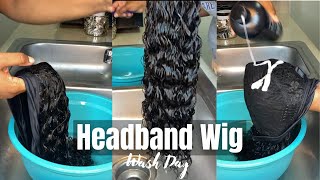 How To Wash Your Headband Wig︱Affordable Amazon Jerry Curl Texture Wig