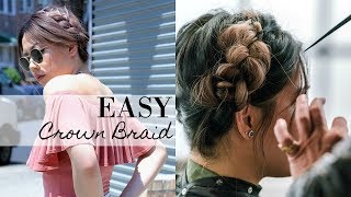 How To: Easy Crown Braid For Short / Medium Length Hair