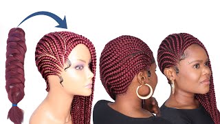 Lemonade Braided Wig Tutorial Using Expression Braid Extension - No Closure Wig