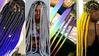 2020 Mature! Colour Braids Hairstyles: Lemonade Mixed Colors Braids Compilation