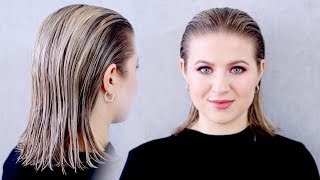 How To Achieve The "Wet" Slicked Back Hairstyle: Super Easy!