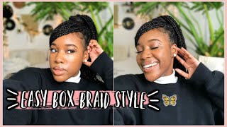 How To Maintain Box Braids (Moisturize Natural Hair + Easy Side Bangs Hairstyle)| Sarah Farma