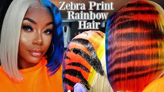 The First Rainbow Zebra Print Wig On Youtube ?? | In Depth | Laurasia Andrea