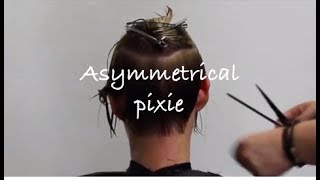 Asymmetrical Pixie Haircut Tutorial, How To Cut A Pixie.