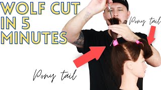 How To Cut A Wolf Cut In 5 Minutes - Tiktok Haircut Trend - Wolf Cut Tutorial Hair Trends 2021