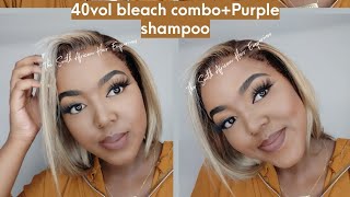 Diy Black To Blonde Wig Tutorial| S.H.E 40Vol Bleach Combo + Purple Shampoo Tutorial