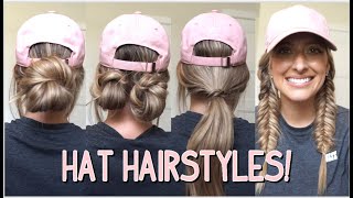 4 Easy Hairstyles To Wear With Hats! Medium & Long Hairstyles!
