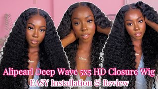 Bomb 5X5 Hd Lace Deep Wave Closure Wig | Ali Pearl Install + Review | Fix Overbleached Knots!