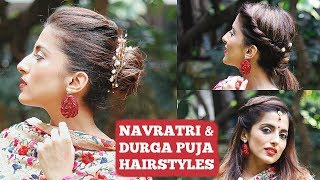 Quick Hairstyles For Navratri & Durga Puja / India Hairstyles For Short To Medium Hair