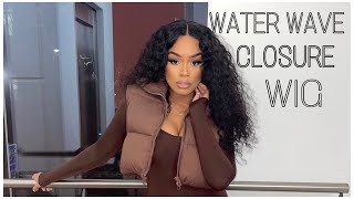 4X4 Water Wave Closure Wig Install | Ayiyi Hair