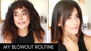 How I Blow Dry & Style My Hair With Bangs! | Wet To Dry