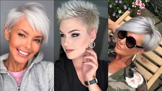 Women Short Silver Pixie Haircut Ideas 20-2021 | Best Pixie Cuts Near Me | Pixie Cut Pinterest